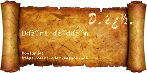 Déri Ádám névjegykártya