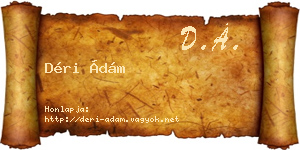 Déri Ádám névjegykártya
